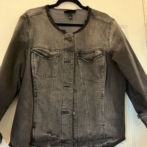 Dark gray new jacket, long sleeve, new size 20 , can be dressed up or down.